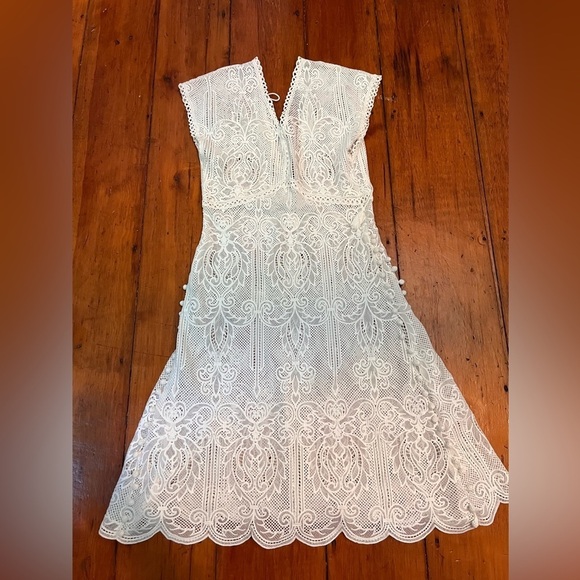 Anthropologie Yoana Baraschi crochet coverup boho dress women’s large embroider - Picture 2 of 11